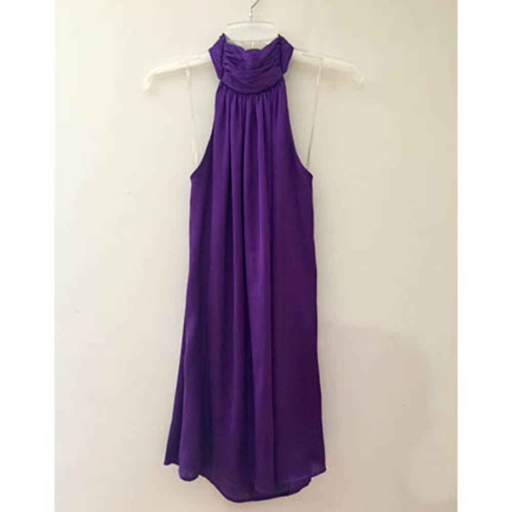 💕NEW💕Forever 21 Purple Silk Halter Mini Dress